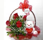 CESTA COM 4 ROSAS